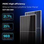 560W Bifacial PERC Solar Panel  | SGP-560-SBD UL61730 Certified by ETL