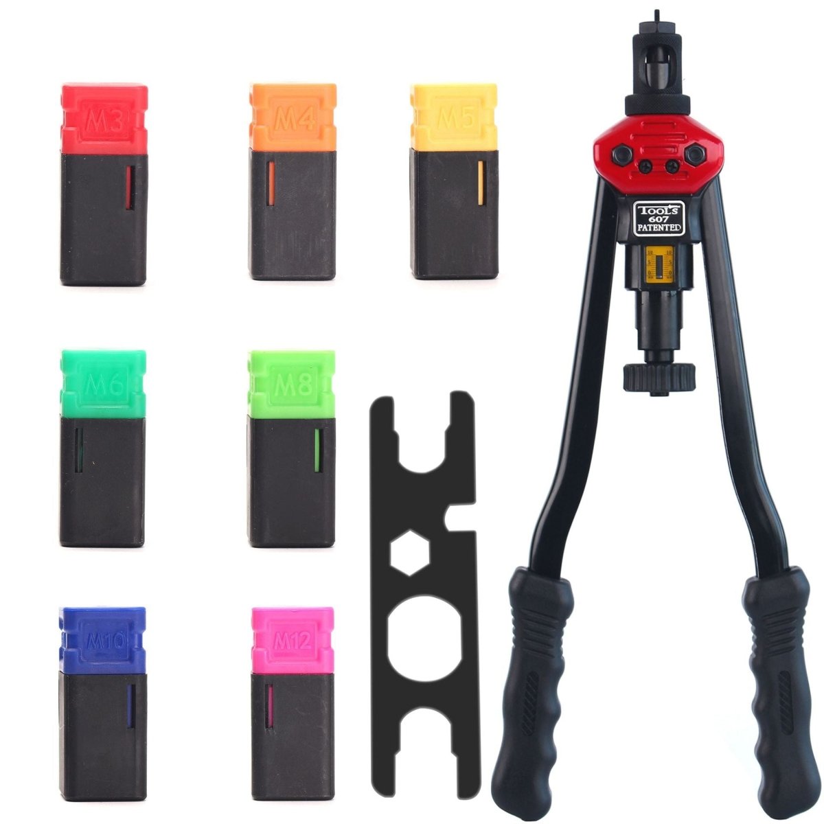 16" Rivet Nut Gun Kit Nut Sert Rivnut Tool With 15pcs Metric and UNC Mandrels