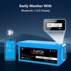 12V 100Ah/ 200Ah LiFePo4 Deep Cycle Lithium Battery Bluetooth / Self-Heating / IP65