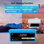 12V 100Ah/ 200Ah LiFePo4 Deep Cycle Lithium Battery Bluetooth / Self-Heating / IP65