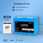 12V 100Ah/ 200Ah LiFePo4 Deep Cycle Lithium Battery Bluetooth / Self-Heating / IP65