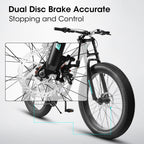 26" Adult Fat Tire Mountain Bike - Full Suspension, Shimano 21-Speed & Dual Disc Brakes