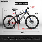 27.5” TrailX - Mountain Bike | Full Suspension | 21-Speed | Black Blue 2
