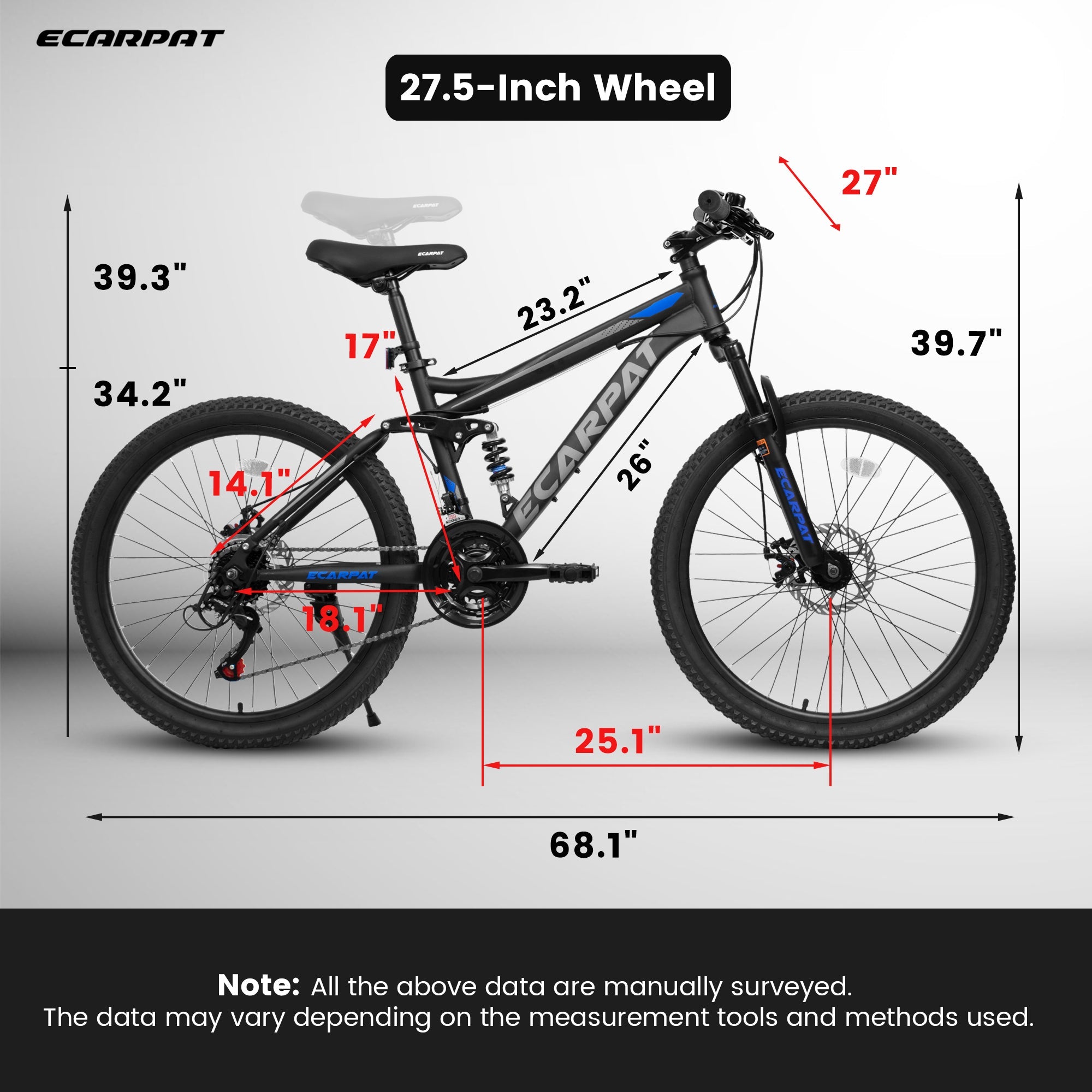 27.5” TrailX - Mountain Bike | Full Suspension | 21-Speed | Black Blue 2