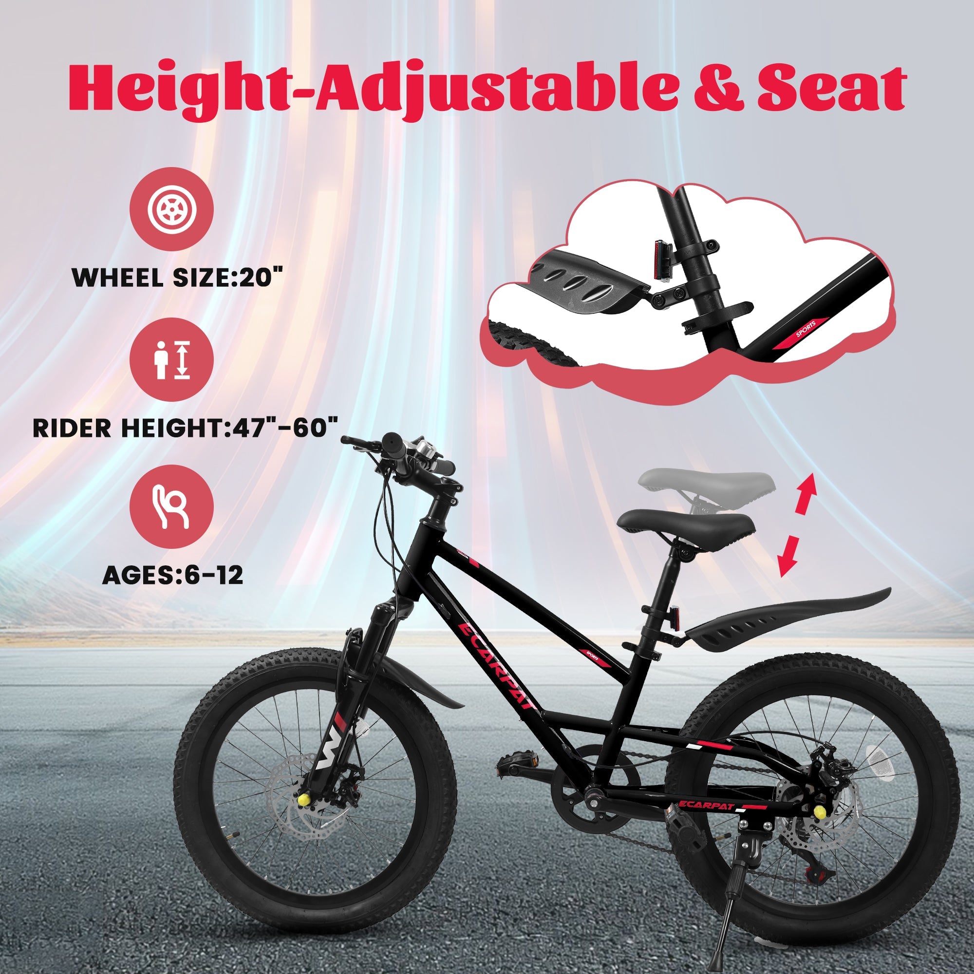 20” Kids Mountain Bike – TrailKid | Front Suspension | 7-Speed | Black
