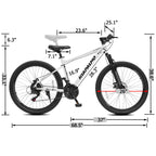 26" AllTrail Adult Mountain Bike | 21-Speed Hardtail (White)