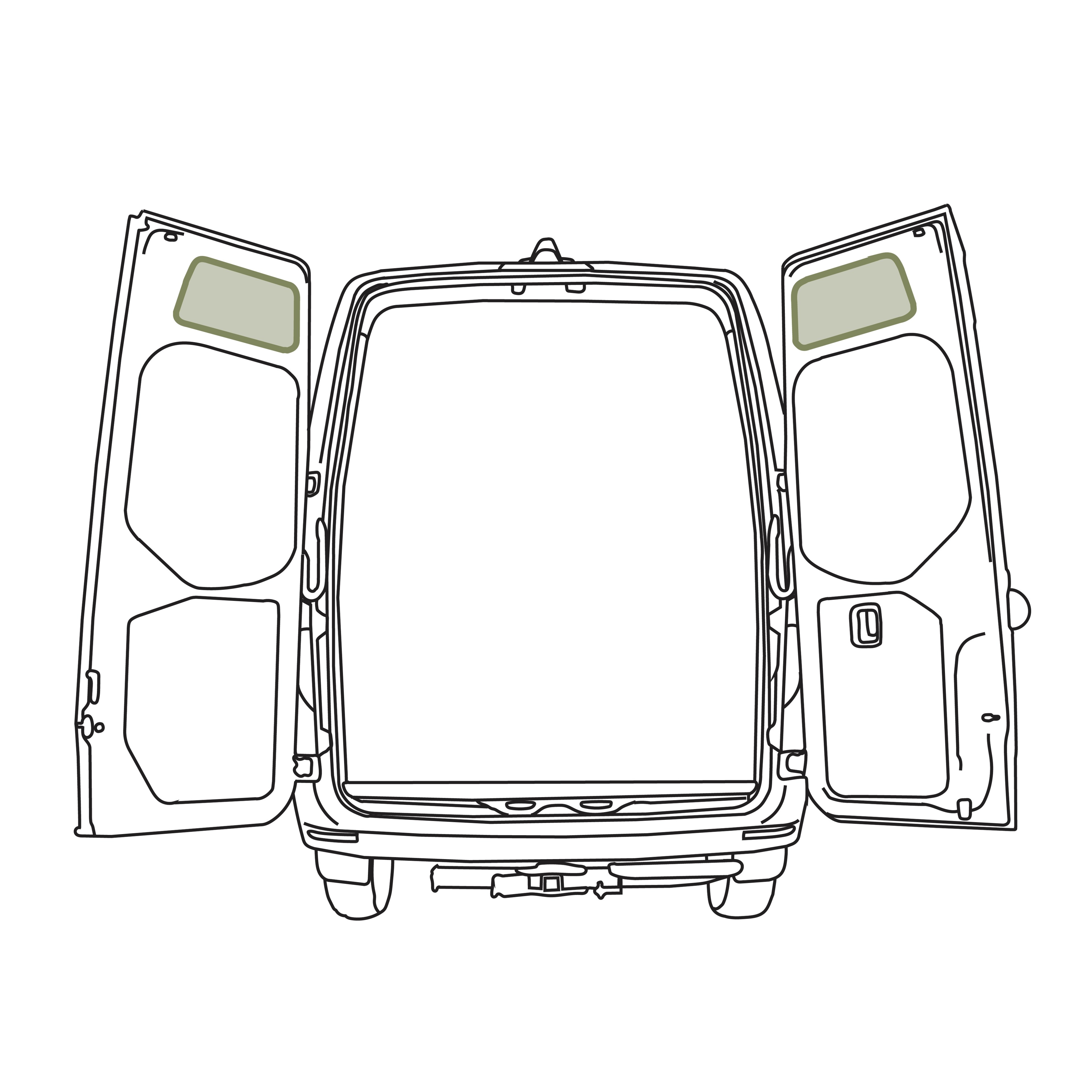 Mercedes Sprinter Upper Rear Door Storage Panels (Pair)