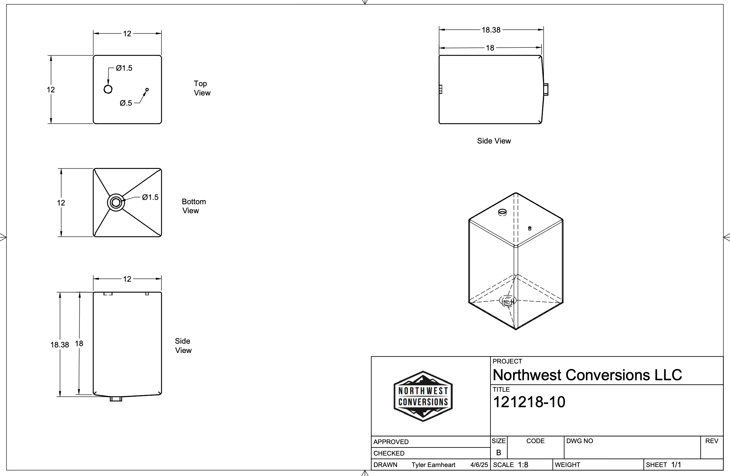10-Gallon Galley Water Tank (Fresh/Grey)
