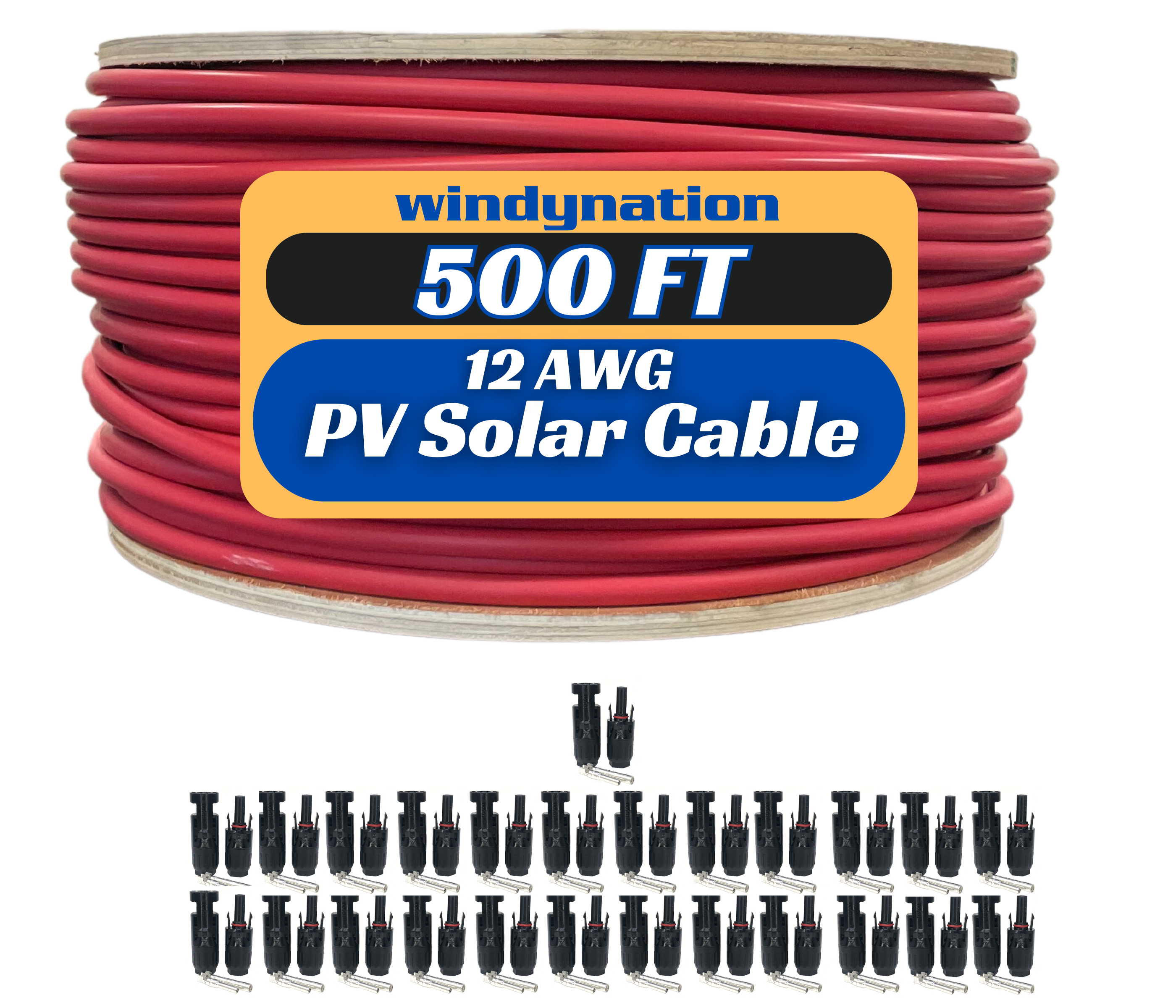 500 Foot Spool 12 Gauge 12 AWG Solar Panel Extension Cable Wire Black or Red Pure Copper