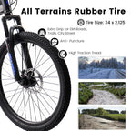 24" TrailX Adult Mountain Bike | 21-Speed Full Suspension (Black)