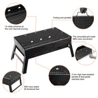 1Pc Portable BBQ Grill Foldable Charcoal Grill Lightweight Smoker Grill For Camping Picnics Garden Grilling