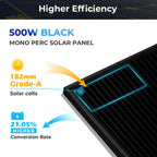 500W Mono Black PERC Solar Panel  UL61730 CEC Listed