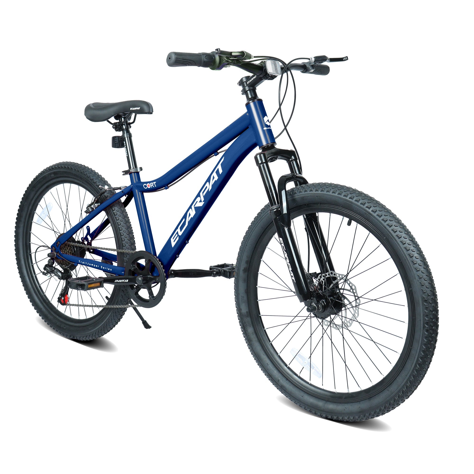24" Youth Mountain Bike (Blue) - 7-Speed, Front Suspension & Hybrid Brakes