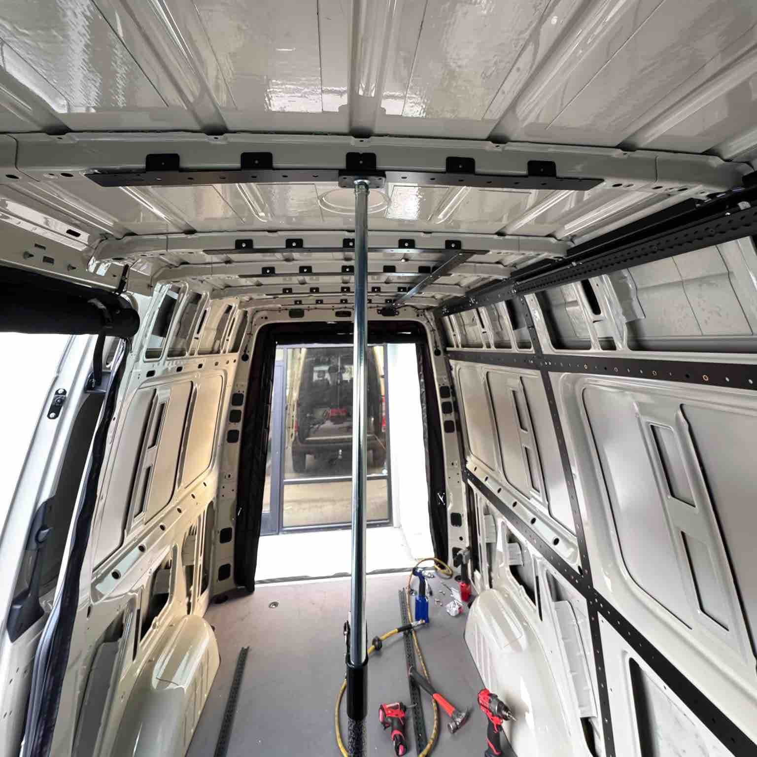 2007–Present Mercedes Sprinter 144 High Roof Wall and Ceiling Brace Kit – Powder-Coated Steel