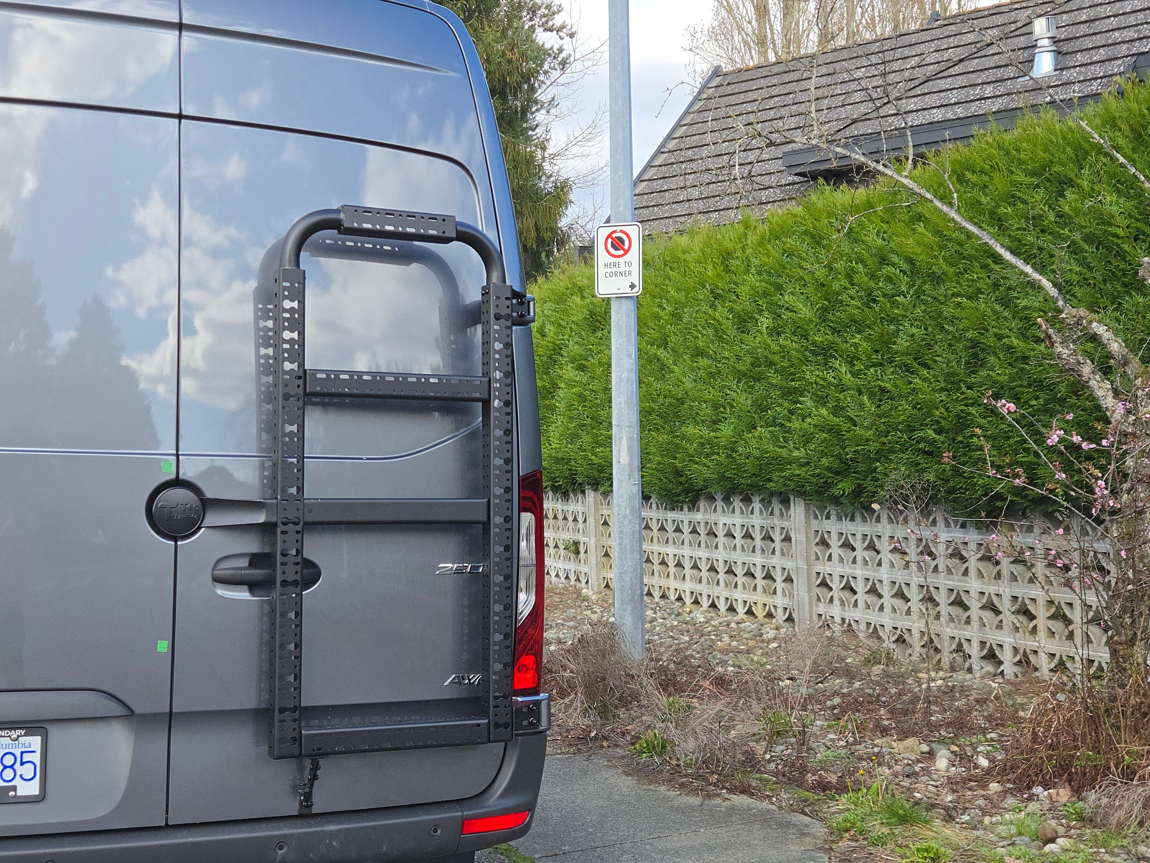 Sprinter Rear Door Aluminum Gear Rack - No Drill