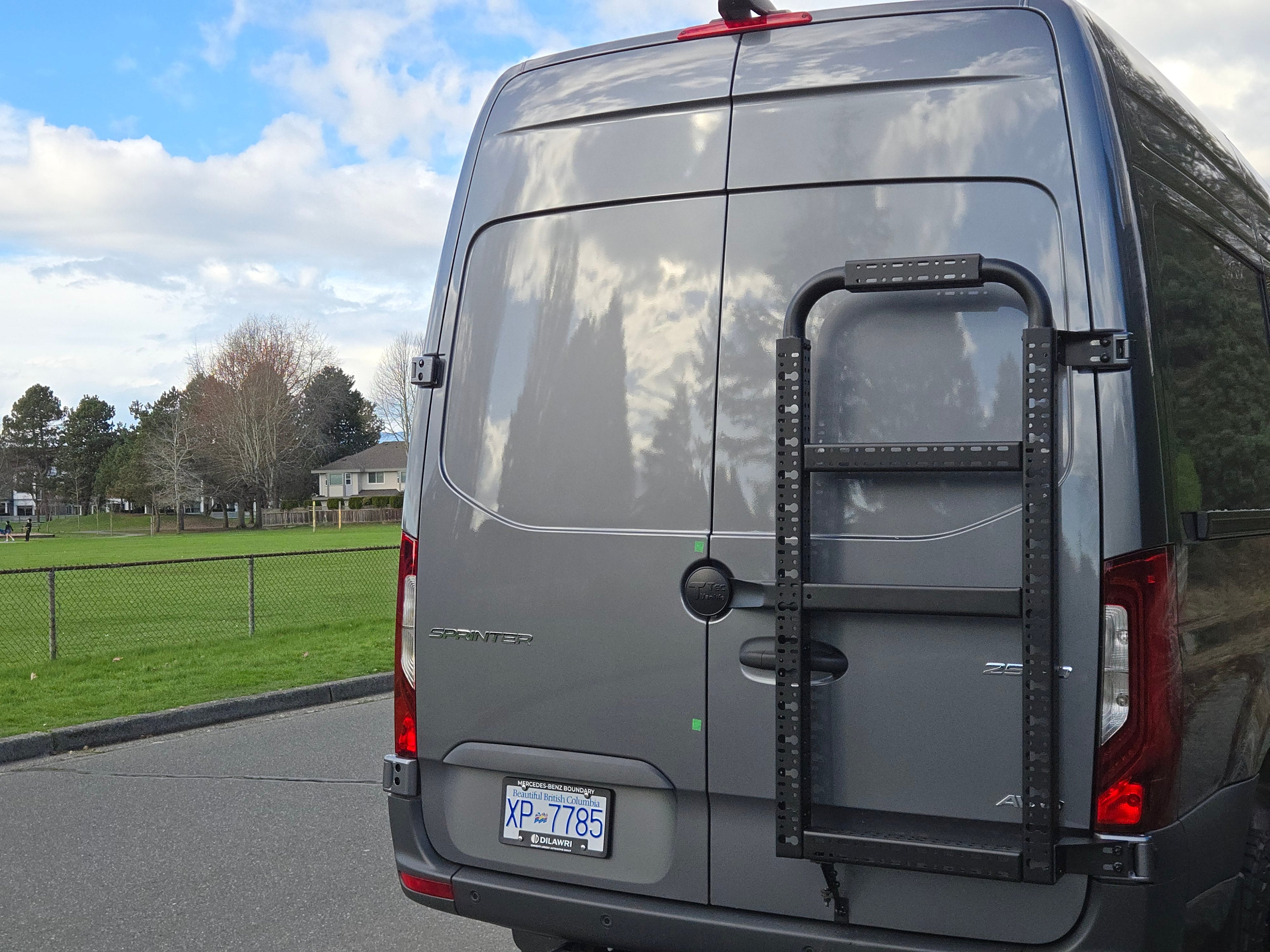 Sprinter Rear Door Aluminum Gear Rack - No Drill