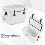 20 Quart Portable Hard Cooler with Built-in Ruler and Bottle