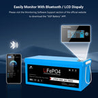 24V 100Ah LiFePo4 Deep Cycle Lithium Battery Bluetooth / Self-Heating / IP65