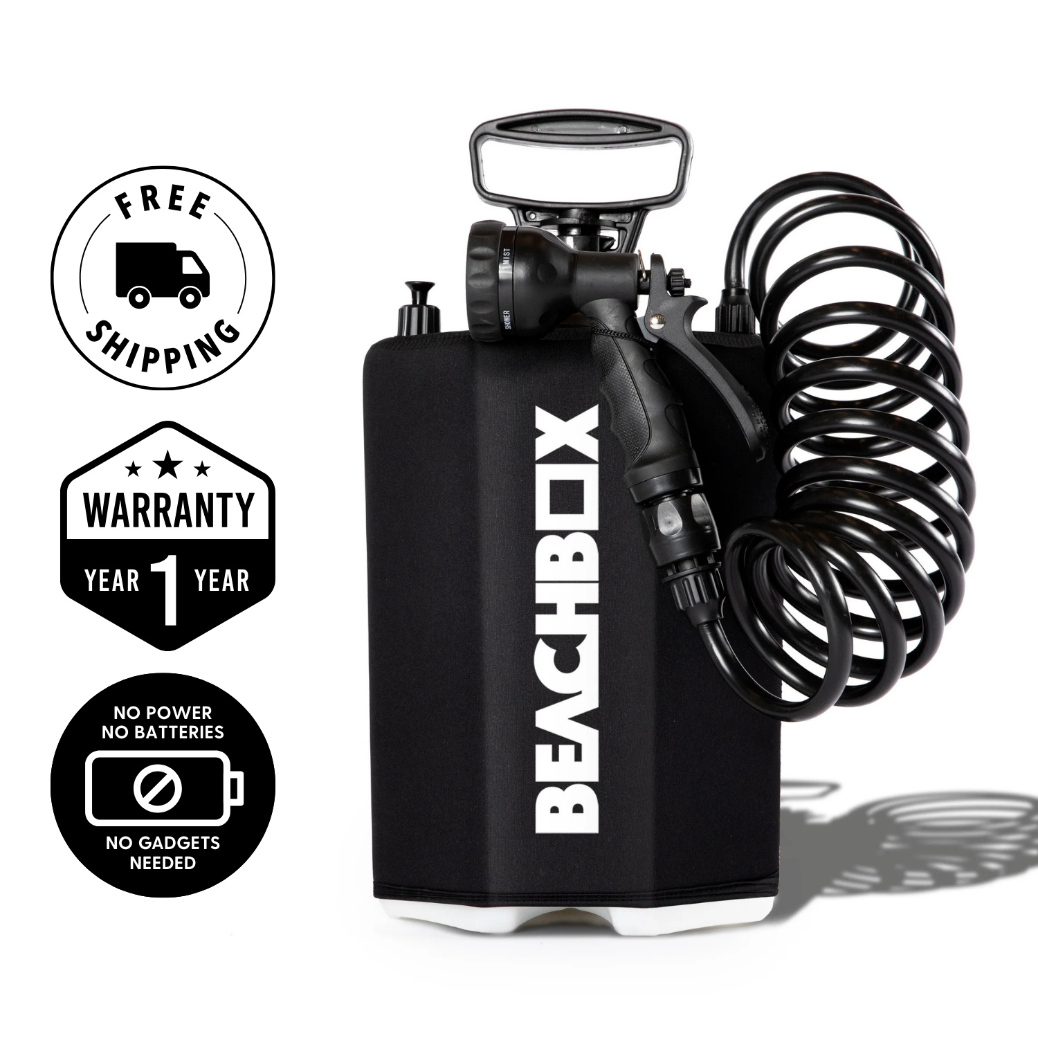 BeachBox Portable Camping Shower Tank - Black