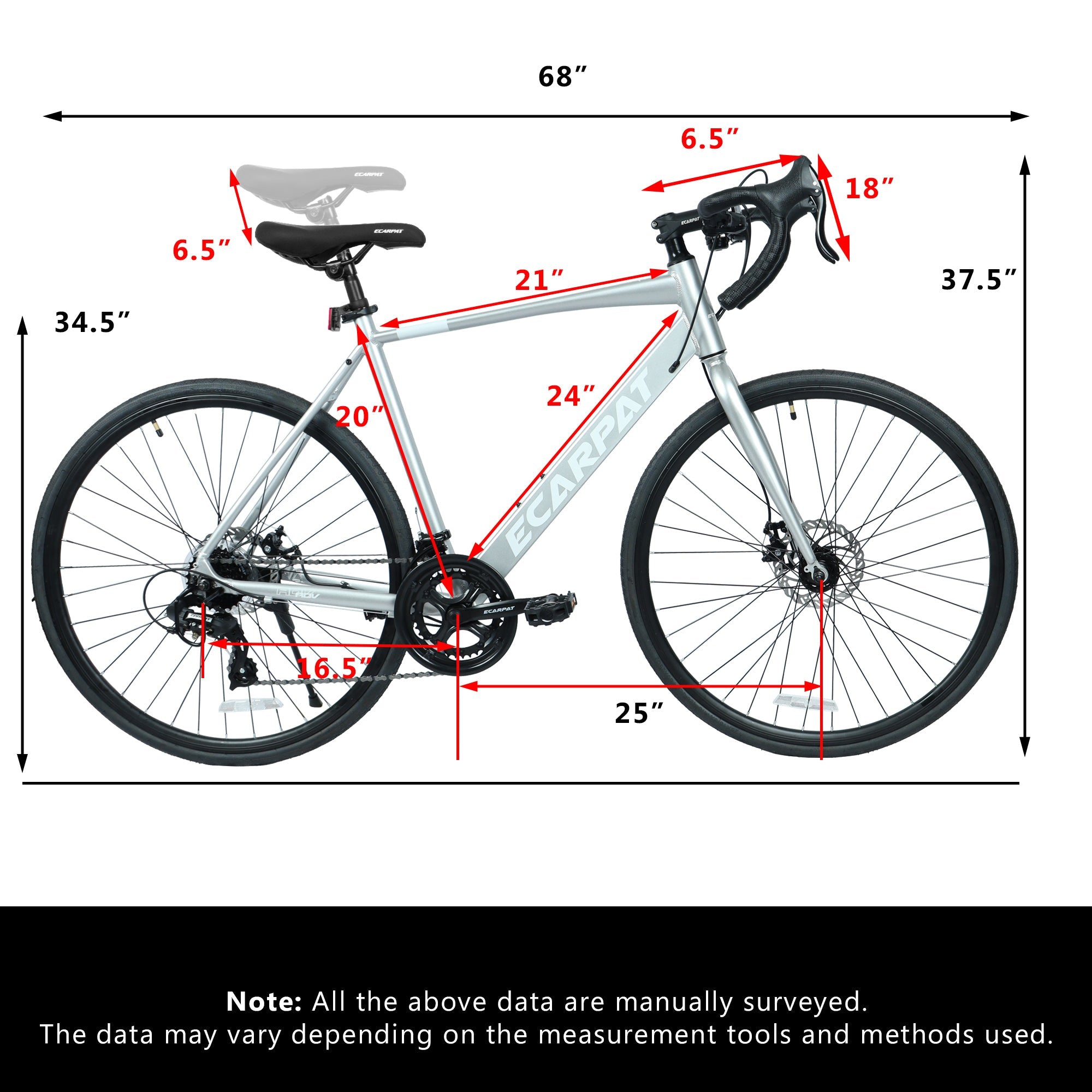 700C Road Bike - Lightweight Aluminum Frame, 16-Speed & Dual Disc Brakes