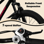 20” Kids Mountain Bike – TrailKid | Front Suspension | 7-Speed | Black