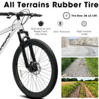 26" AllTrail Adult Mountain Bike | 21-Speed Hardtail (White)