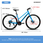 700C Road Bike – UrbanRide | 21-Speed | Disc Brakes | Black Blue