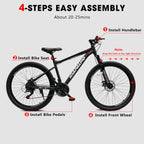 26" AllTrail Adult Mountain Bike | 21-Speed Hardtail (Black)
