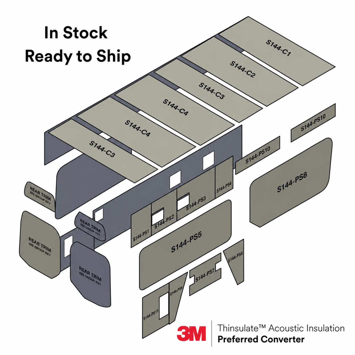 3M™ Thinsulate™ SM600L Acoustic Thermal Sound Deadening Insulation for Automotive Camper and Cargo Vans