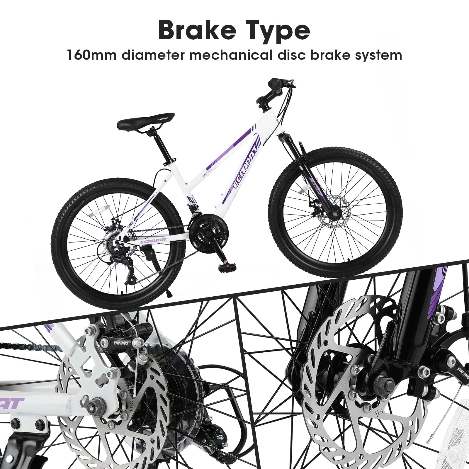 26" Women & Teen Mountain Bike - Shimano 21-Speed, Dual Disc Brakes & 100mm Front Suspension