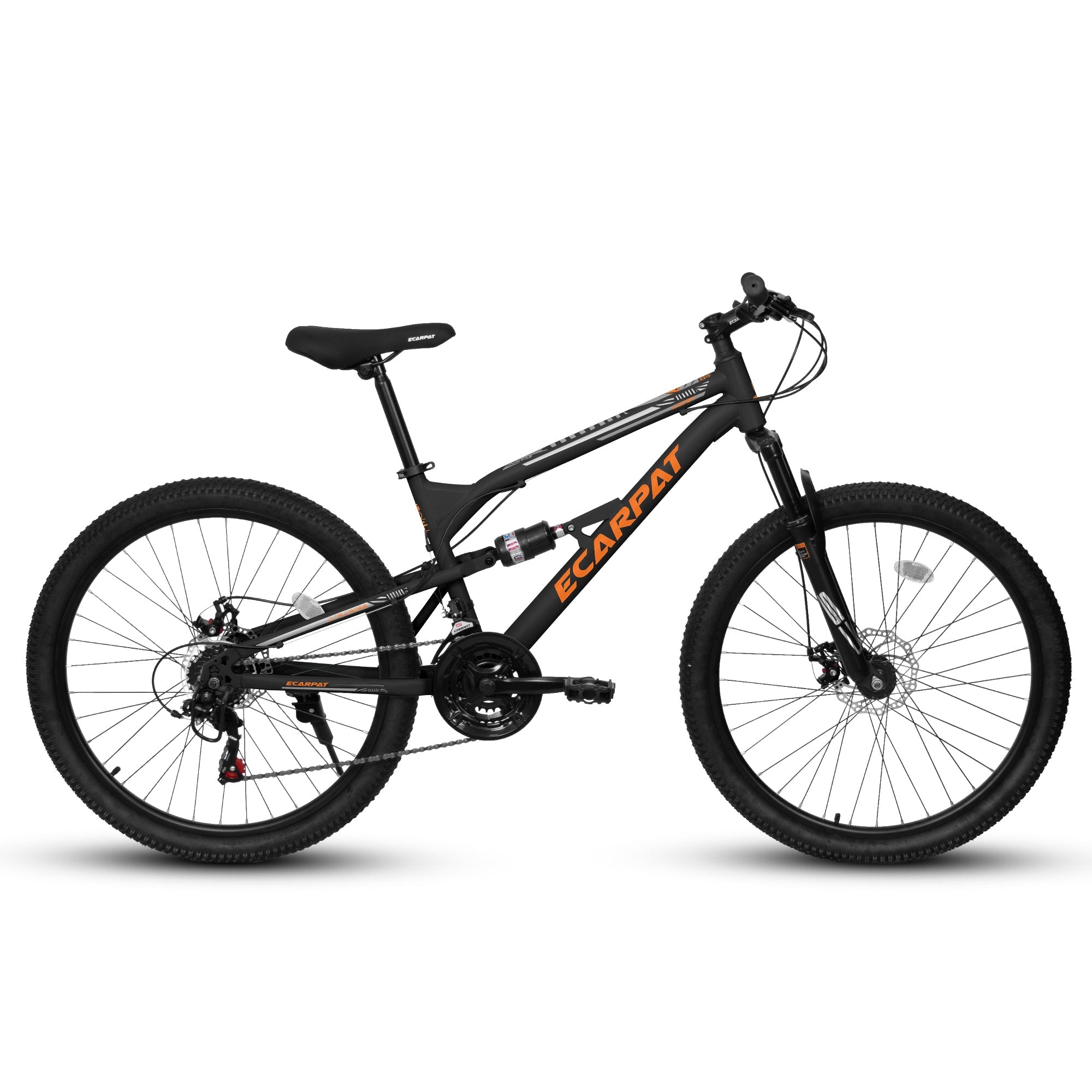 26" Adult Mountain Bike (Black) - 21-Speed, Dual Suspension & Disc Brakes