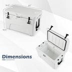 45 Quart Portable Hard Cooler Insulated Ice Chest Keeps Cool for up to 6 Days