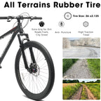 26" AllTrail Adult Mountain Bike | 21-Speed Hardtail (Black)