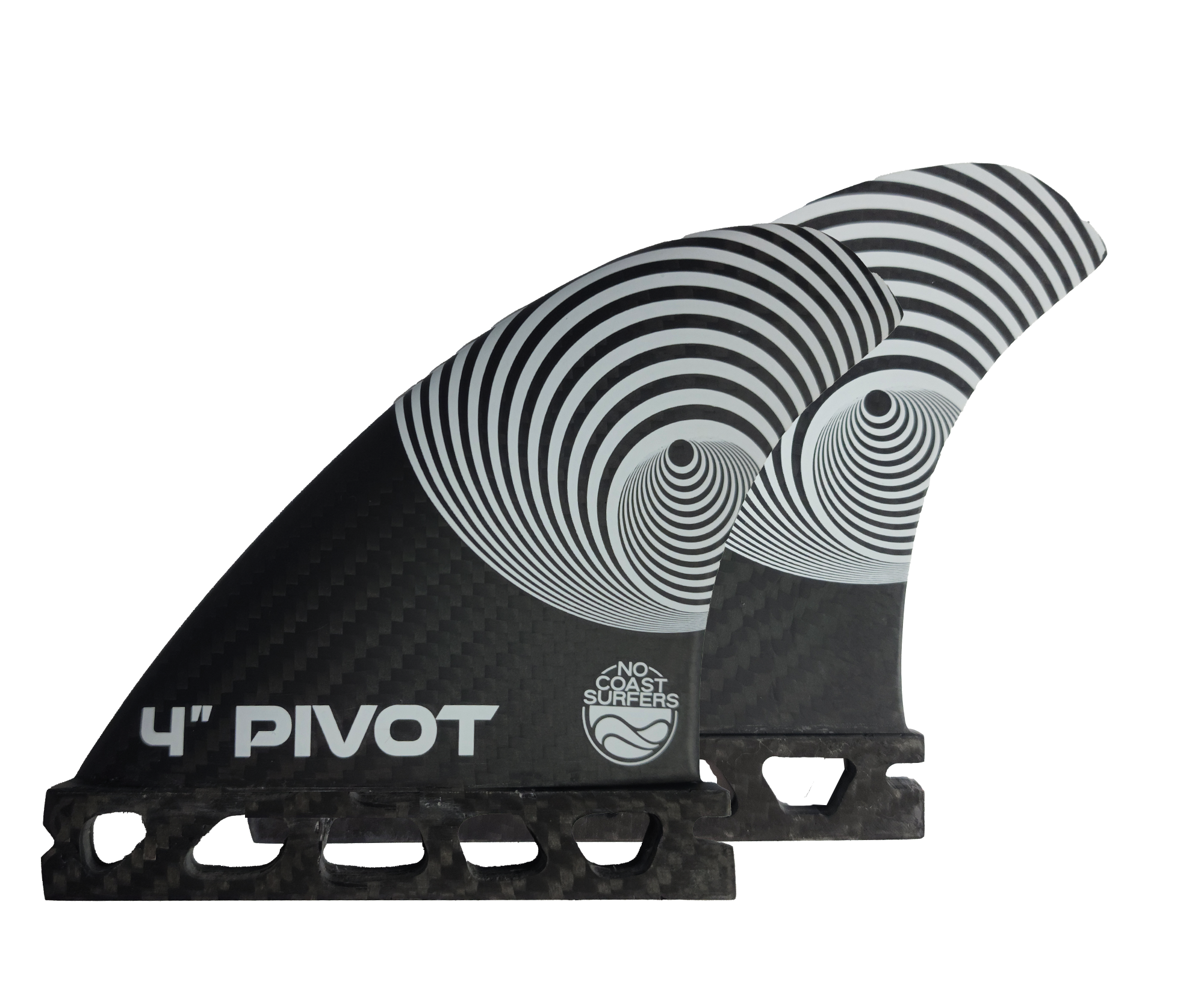 No Coast Surfers - 4" - PIVOT - featherlight Carbon Fiber Wakesurf Fin