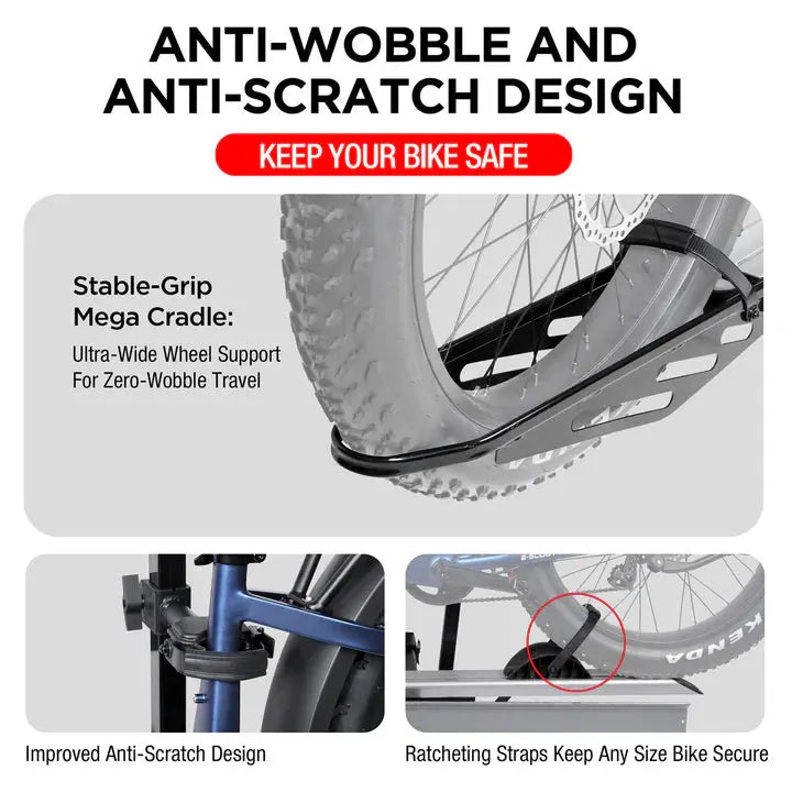 Hitch E-bike Rack with Ramp | Foldable Single E-Bike, 2"