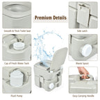 5.3 Gallon 20 L Portable Travel Toilet for Camping RV Indoor Outdoor