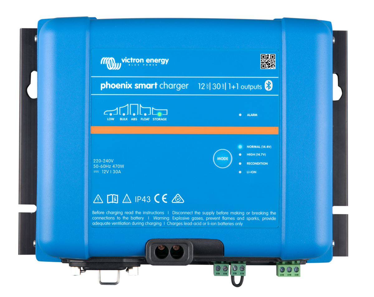 Victron PSC123051095 Smart IP43 Charger 12 Volt 30 Amp (1+1) Outlets 120-240V