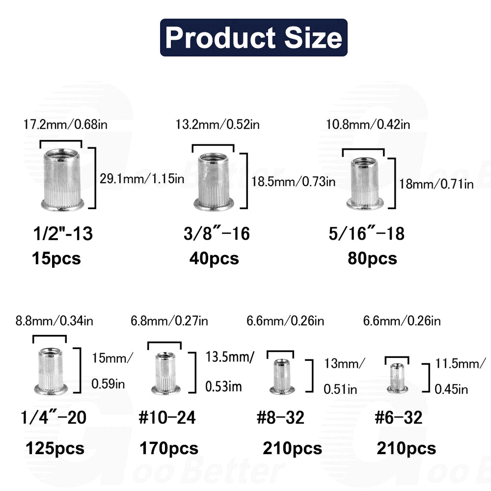 860Pcs Rivet Nut Tool Kit
