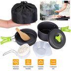 9Pcs Camping Cooking Ware Set Camping Stove Cookware Kit Aluminum Pot Pans Set for Hiking Picnic Outdoor