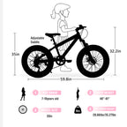 20" Kids Fat Tire Mountain Bike - 7-Speed, Front Suspension & Dual Disc Brakes