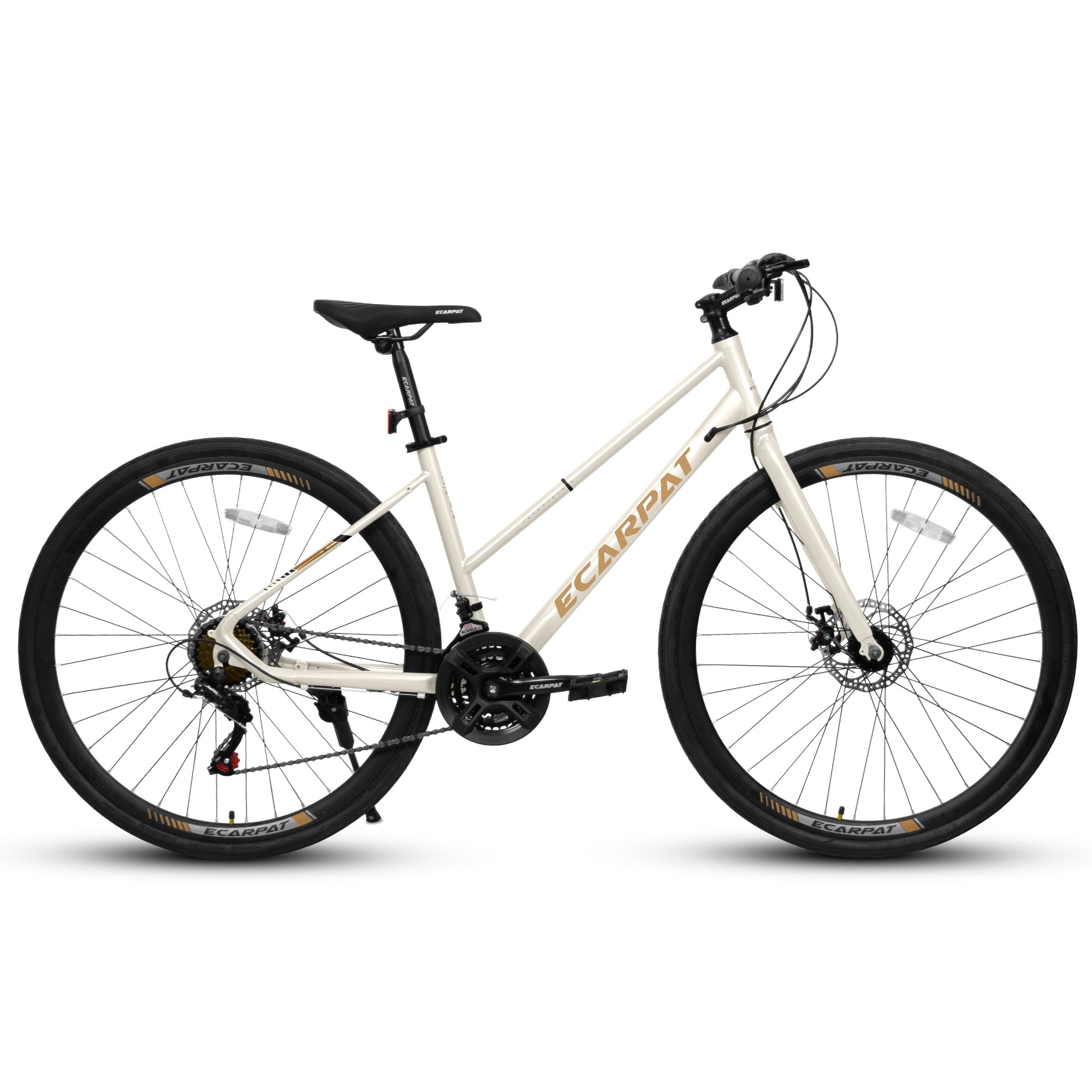 700C Road Bike – UrbanRide | 21-Speed | Disc Brakes | Cream