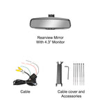 Master Tailgaters 10.5" Rear View Mirror with 4.3" LCD Screen | Rearview Universal Fit Mount | Auto Adjusting Brightness LCD | Anti Glare | Full Original Mirror Replacement | Easy to Install