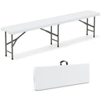 6 Feet Plastic Folding Bench Portable Seat with Handle and Lock