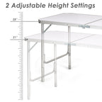 Height Adjustable Folding Camping Table-Gray