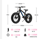 20" Kids Fat Tire Mountain Bike - 7-Speed, Front Suspension & Dual Disc Brakes