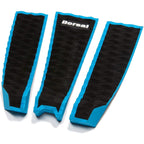 DORSAL Three 3 Piece EVA Surfboard Deck Traction Pads with Kicker Tail for Stomp Skimboards, Surf Boards, Fish Board, Funboard Black/Blue/Red