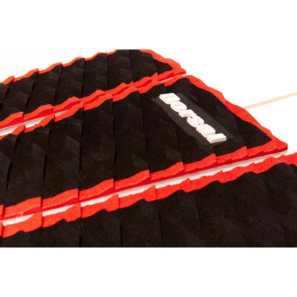 DORSAL Three 3 Piece EVA Surfboard Deck Traction Pads with Kicker Tail for Stomp Skimboards, Surf Boards, Fish Board, Funboard Black/Blue/Red