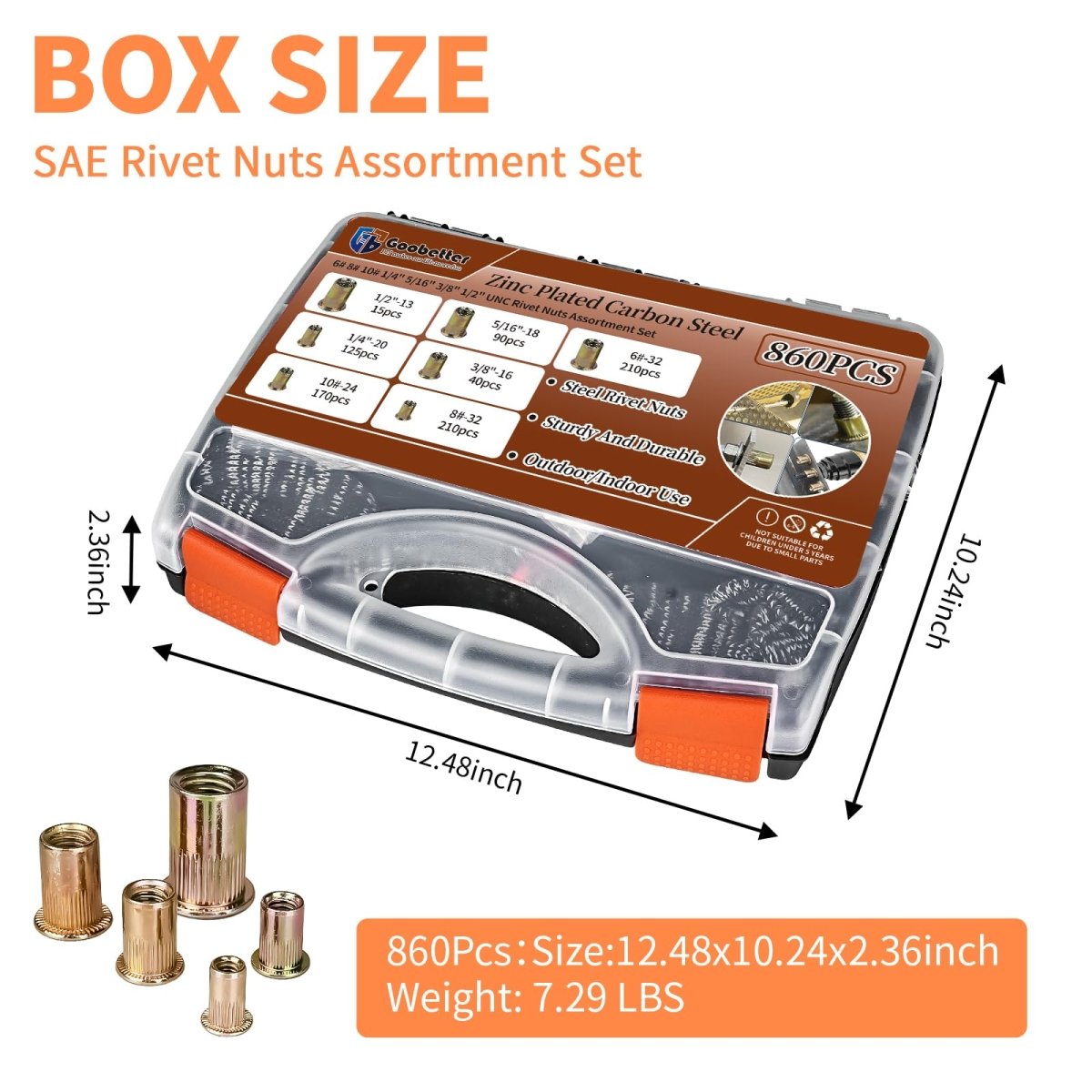 860Pcs Rivet Nut Tool Kit