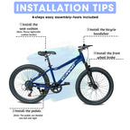 24" Youth Mountain Bike (Blue) - 7-Speed, Front Suspension & Hybrid Brakes