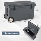 75 Quart Portable Hard Cooler with 6-Day Ice Retention and Wheels